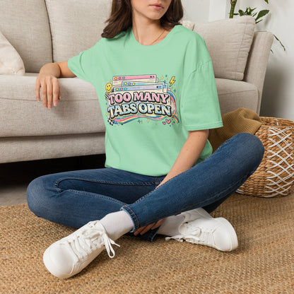 Too Many Tabs Open T-Shirt — Retro Cute Browser Tabs Graphic Tee