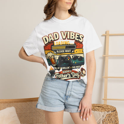 Funny Dad Vibes Loading Shirt, Retro Father’s Day Tee, Cool Dad Graphic Shirt, Viral Dad Shirt, Grilling Dad Tee, Gamer Dad Gift