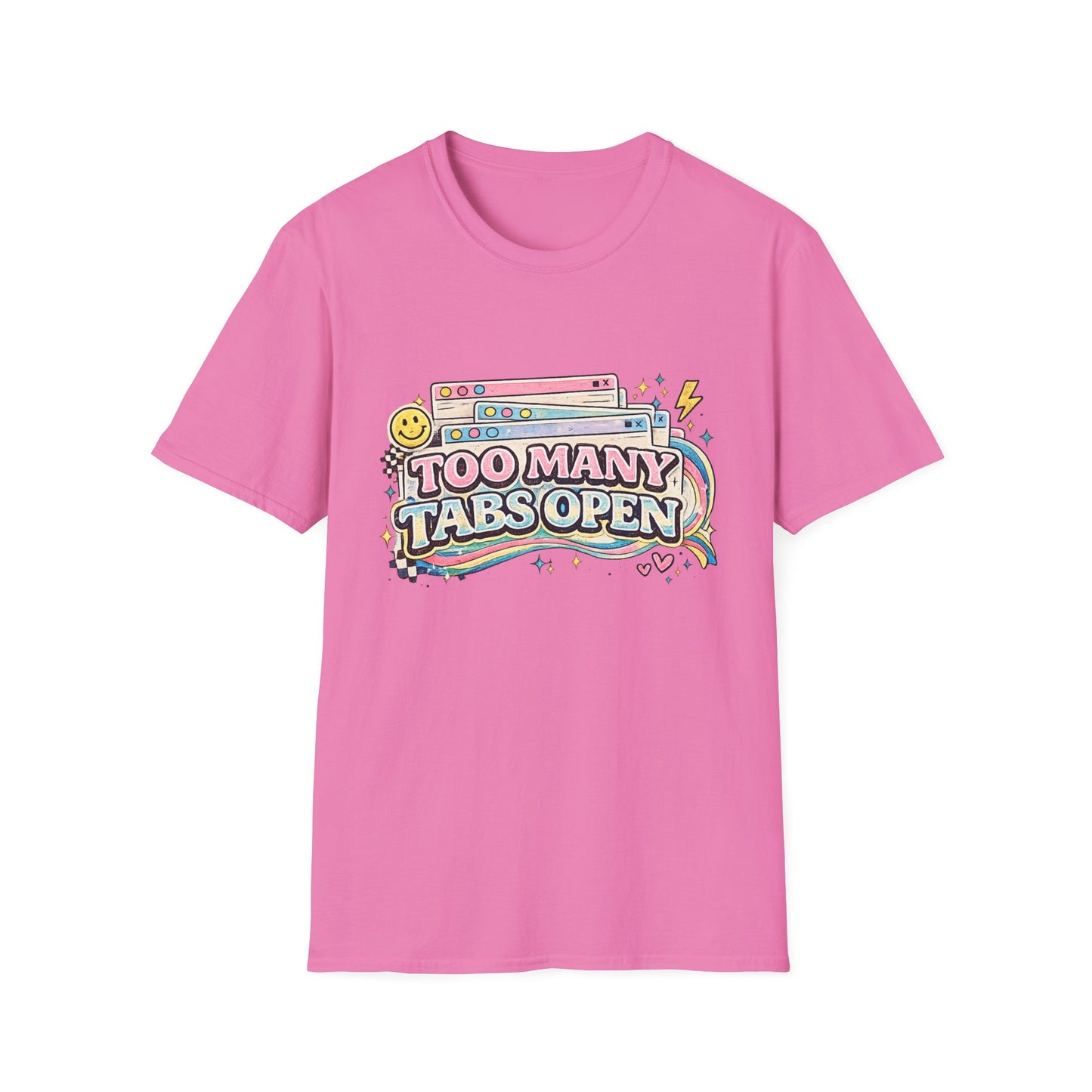 Too Many Tabs Open T-Shirt — Retro Cute Browser Tabs Graphic Tee