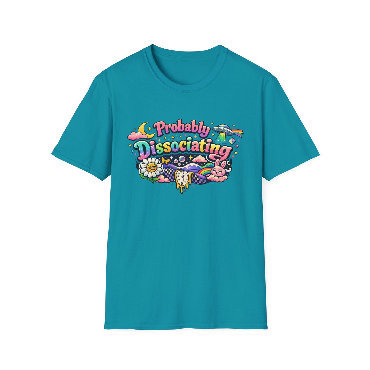 Probably Dissociating T-Shirt — Cute Psychedelic Mental Health Awareness Tee