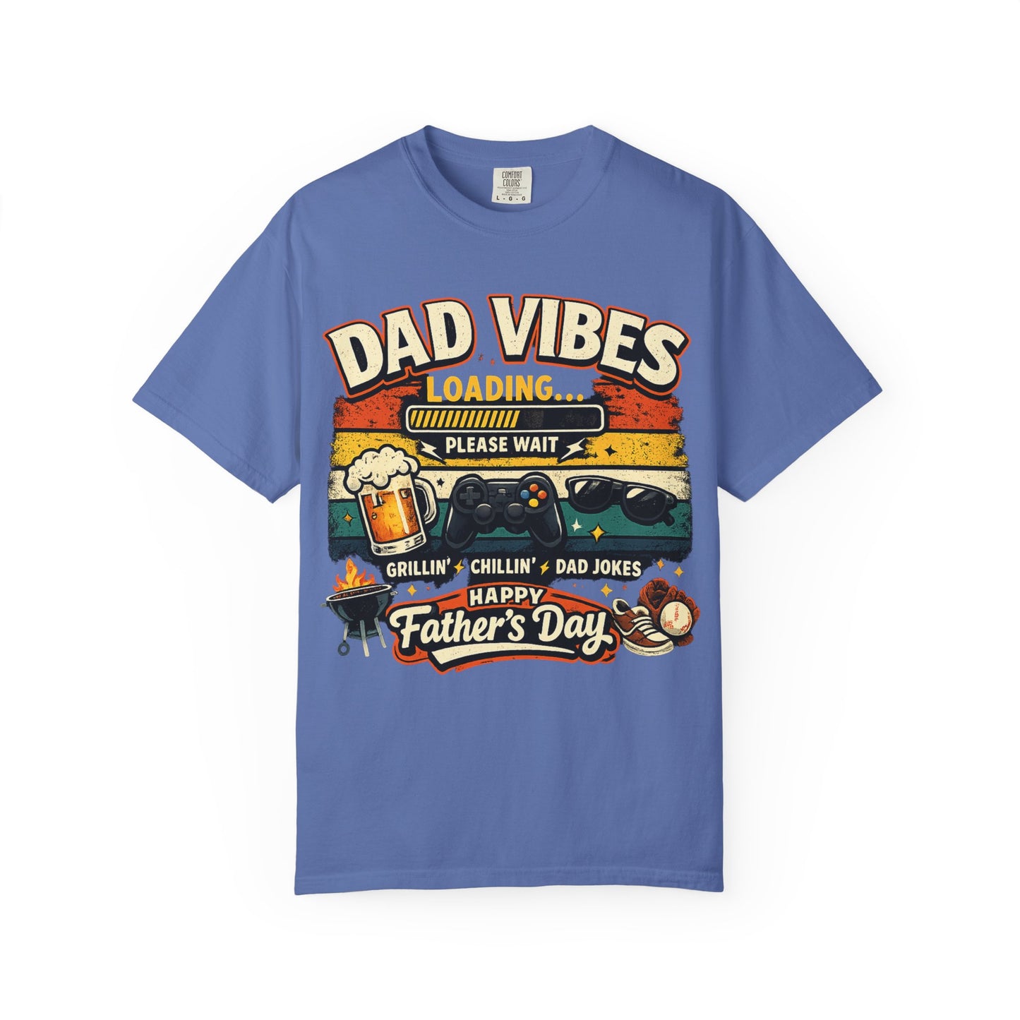 Funny Dad Vibes Loading Shirt, Retro Father’s Day Tee, Cool Dad Graphic Shirt, Viral Dad Shirt, Grilling Dad Tee, Gamer Dad Gift