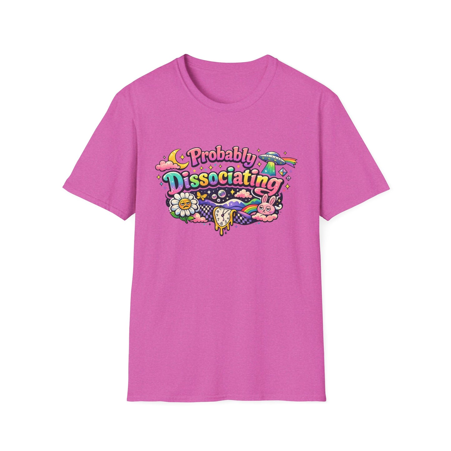 Probably Dissociating T-Shirt — Cute Psychedelic Mental Health Awareness Tee