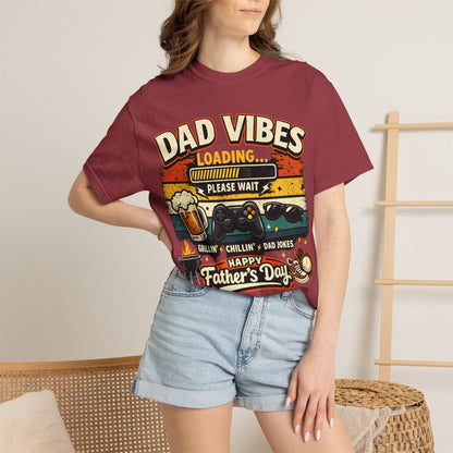 Funny Dad Vibes Loading Shirt, Retro Father’s Day Tee, Cool Dad Graphic Shirt, Viral Dad Shirt, Grilling Dad Tee, Gamer Dad Gift