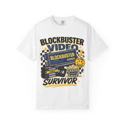 Blockbuster Video Survivor T-Shirt — Retro 90s VHS Nostalgia Tee