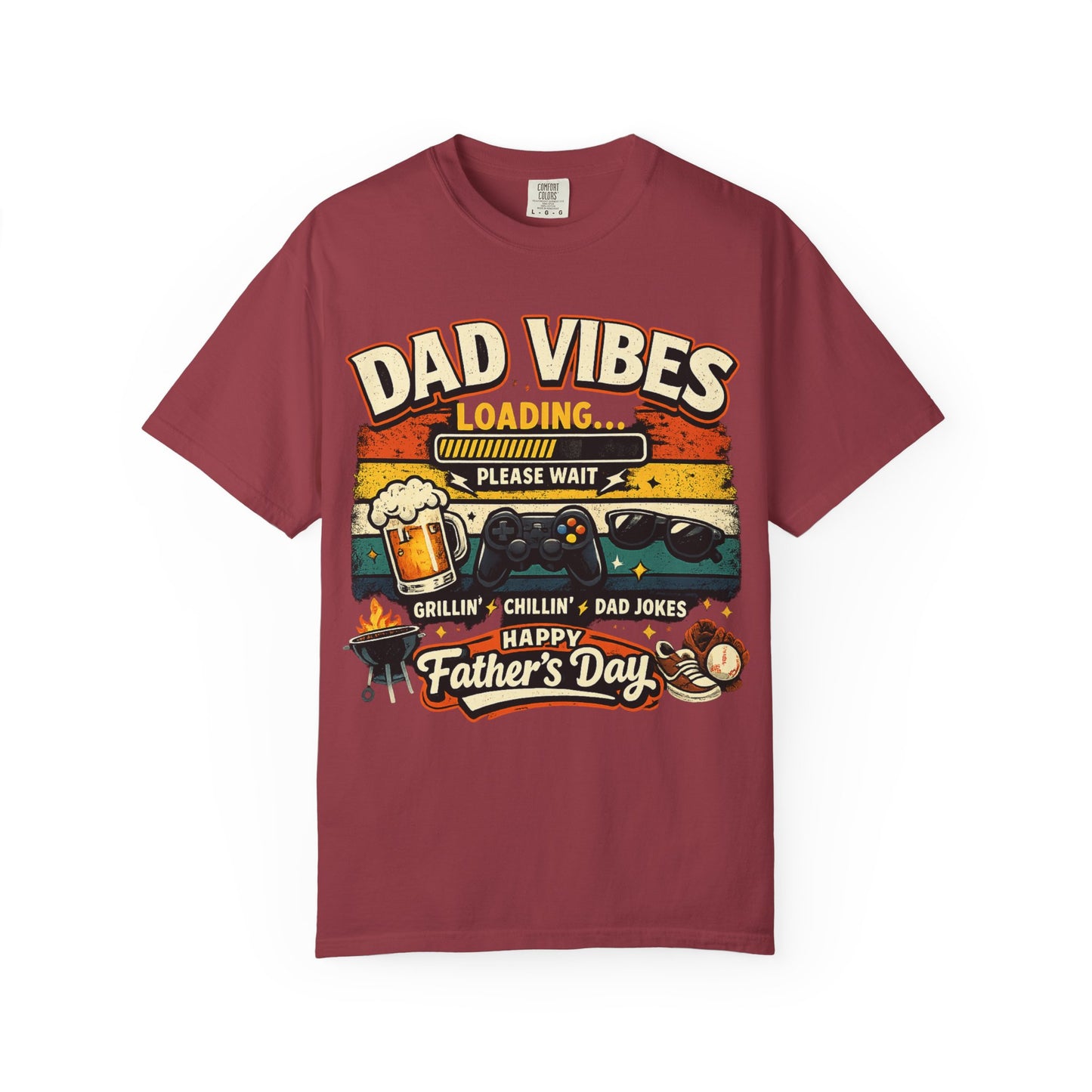 Funny Dad Vibes Loading Shirt, Retro Father’s Day Tee, Cool Dad Graphic Shirt, Viral Dad Shirt, Grilling Dad Tee, Gamer Dad Gift