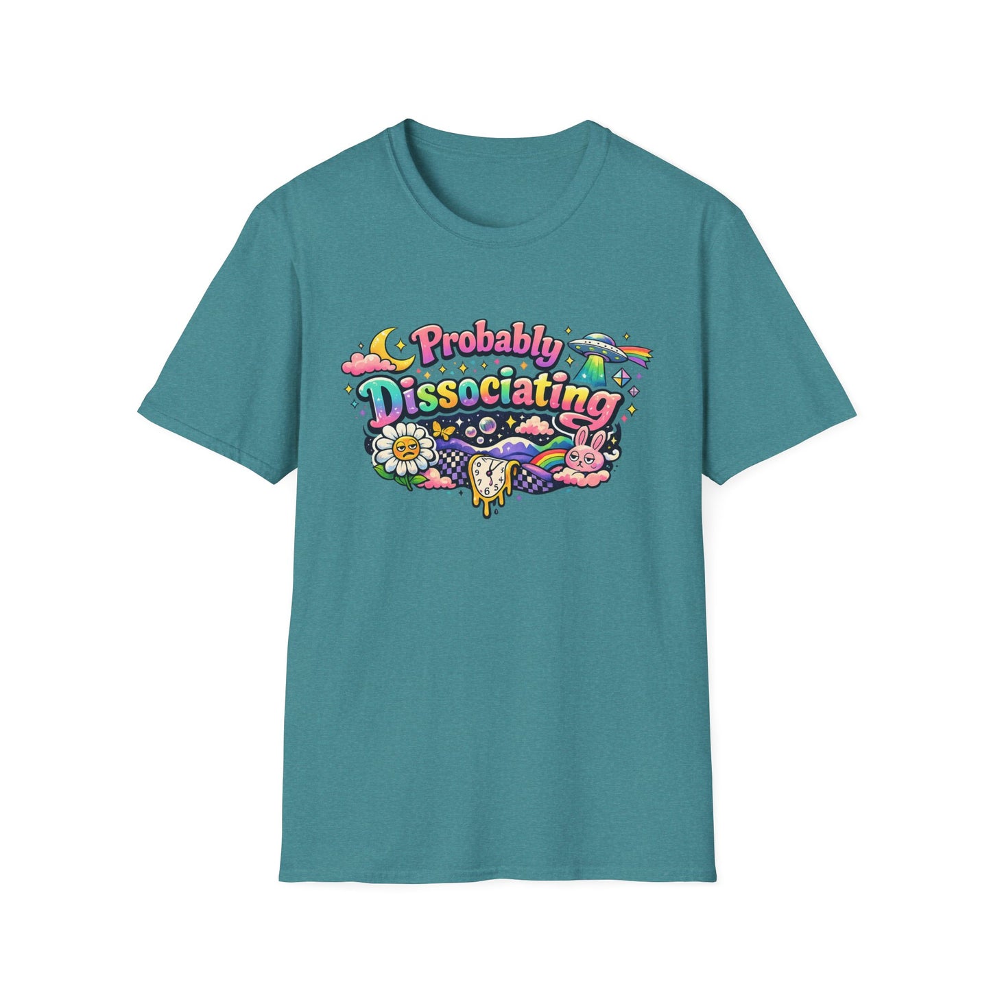 Probably Dissociating T-Shirt — Cute Psychedelic Mental Health Awareness Tee
