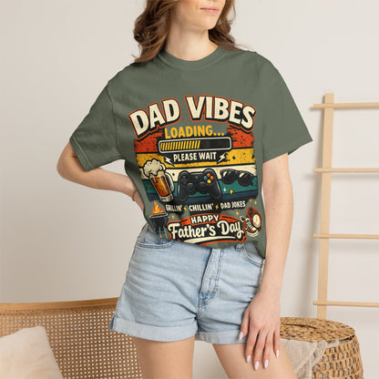 Funny Dad Vibes Loading Shirt, Retro Father’s Day Tee, Cool Dad Graphic Shirt, Viral Dad Shirt, Grilling Dad Tee, Gamer Dad Gift