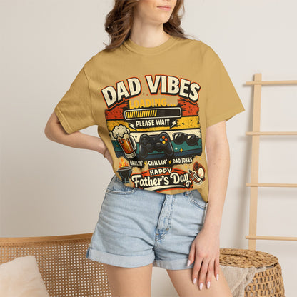 Funny Dad Vibes Loading Shirt, Retro Father’s Day Tee, Cool Dad Graphic Shirt, Viral Dad Shirt, Grilling Dad Tee, Gamer Dad Gift