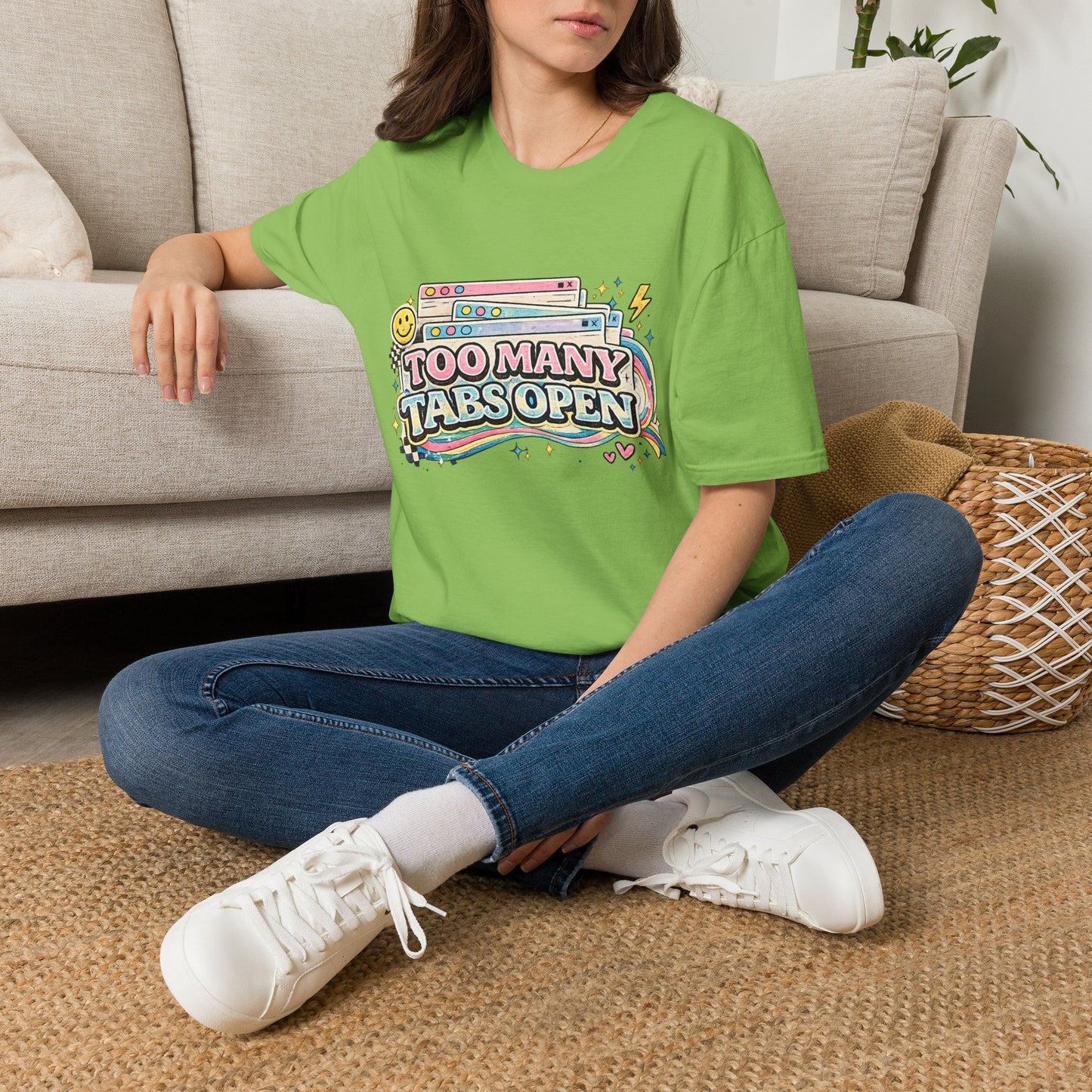 Too Many Tabs Open T-Shirt — Retro Cute Browser Tabs Graphic Tee