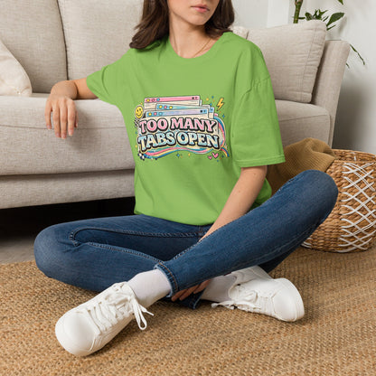 Too Many Tabs Open T-Shirt — Retro Cute Browser Tabs Graphic Tee
