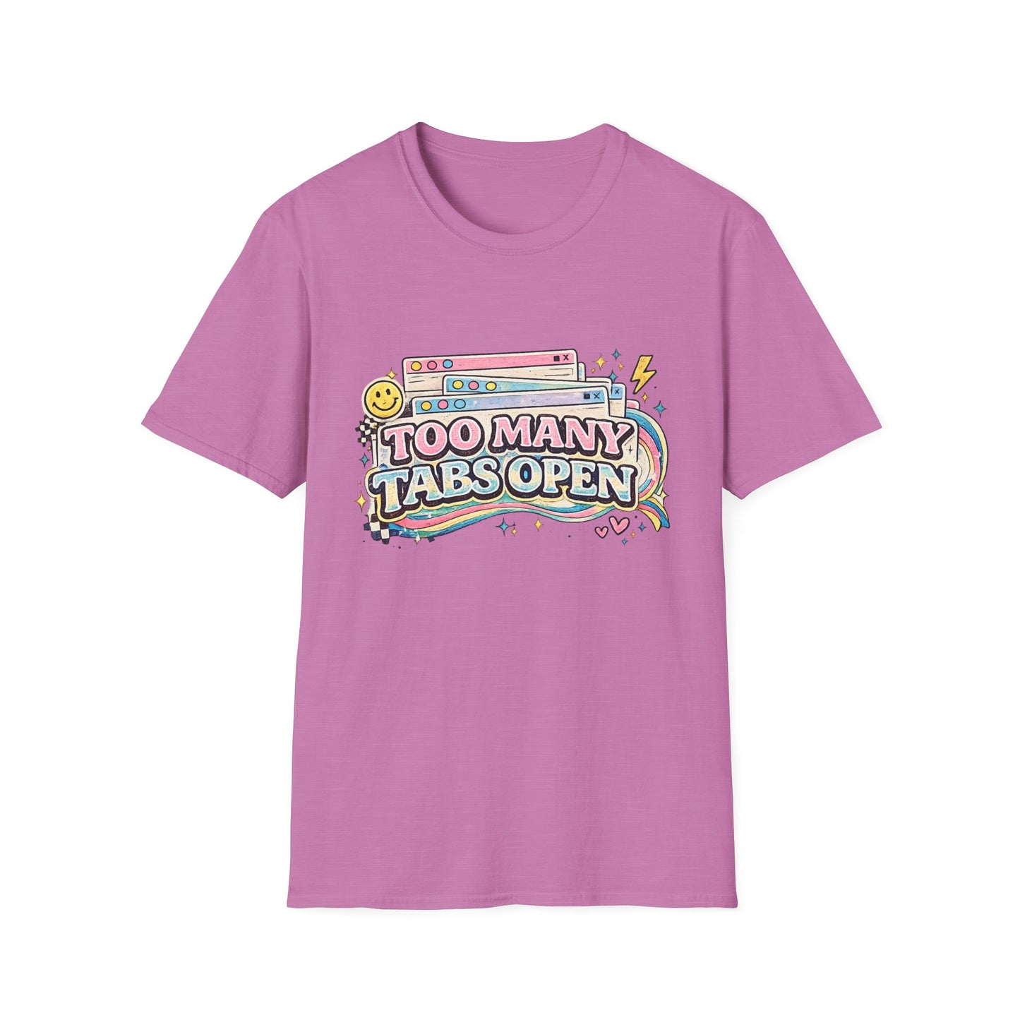 Too Many Tabs Open T-Shirt — Retro Cute Browser Tabs Graphic Tee