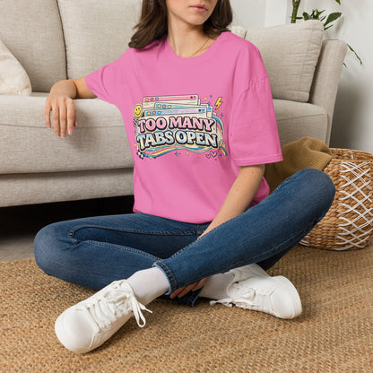 Too Many Tabs Open T-Shirt — Retro Cute Browser Tabs Graphic Tee
