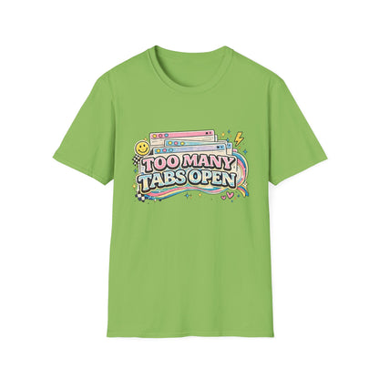 Too Many Tabs Open T-Shirt — Retro Cute Browser Tabs Graphic Tee
