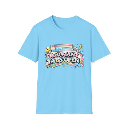 Too Many Tabs Open T-Shirt — Retro Cute Browser Tabs Graphic Tee