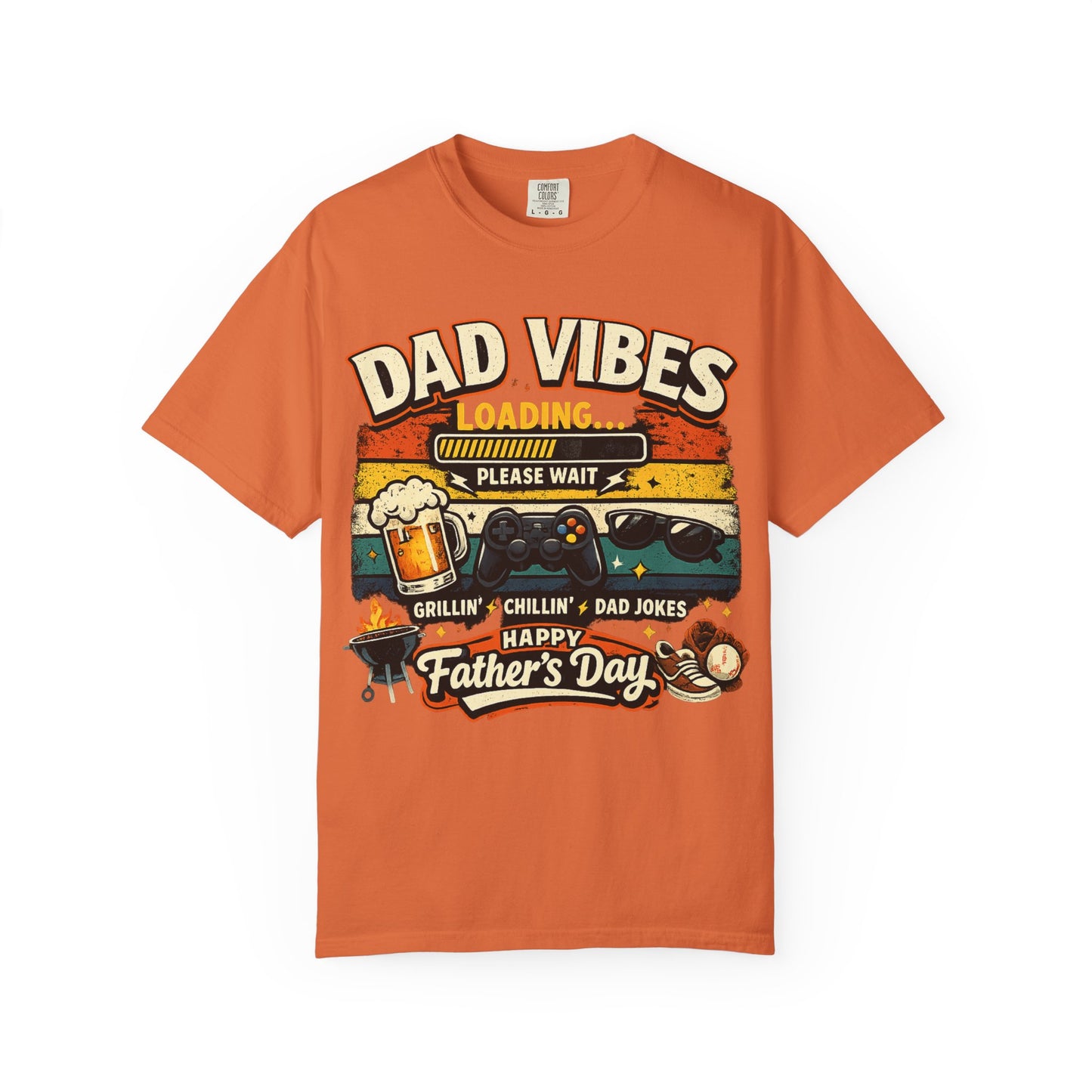 Funny Dad Vibes Loading Shirt, Retro Father’s Day Tee, Cool Dad Graphic Shirt, Viral Dad Shirt, Grilling Dad Tee, Gamer Dad Gift